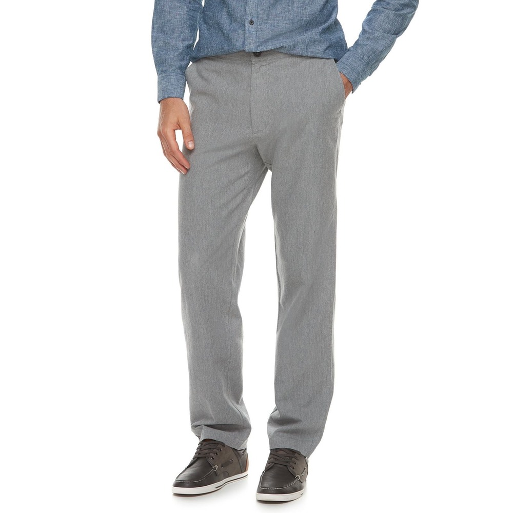 NWT Linen Blend Marc Anthony Slim Fit Trousers 36x30 Gray Summer‎ Pants Vacation